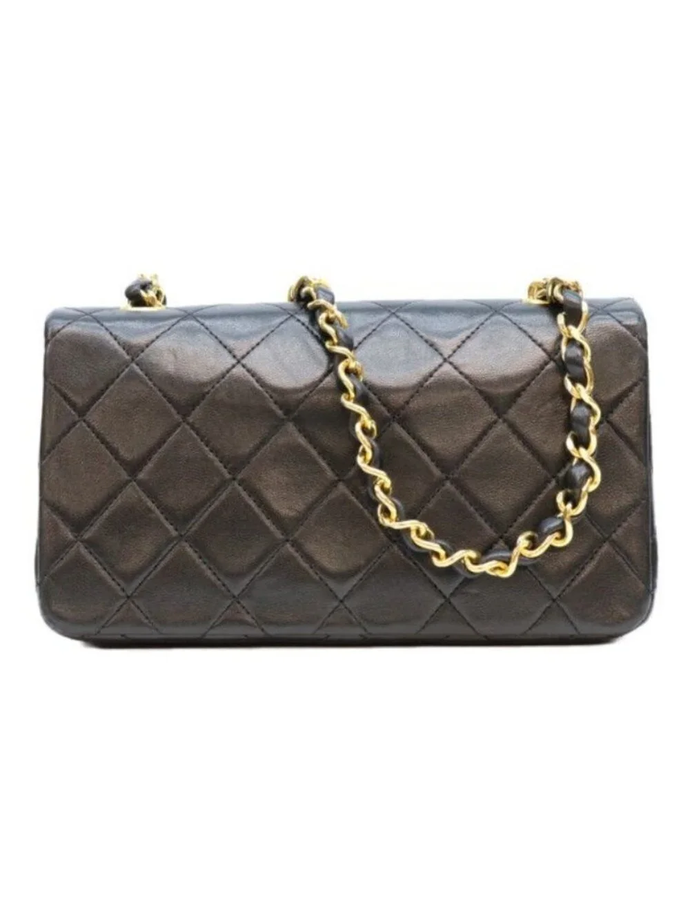 Chanel Black Gold Turnlock Full Flap Mini Quilted 19